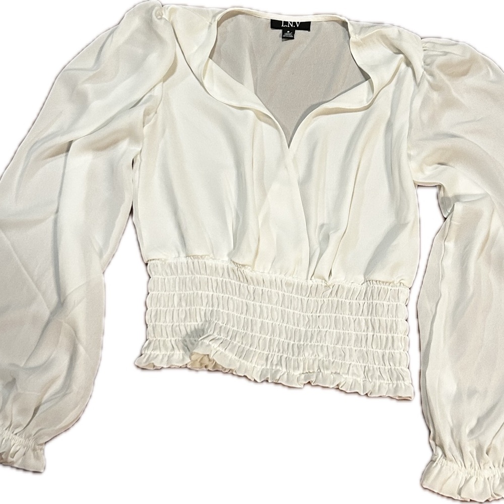 White Long Sleeve Blouse - Picture 4 of 7